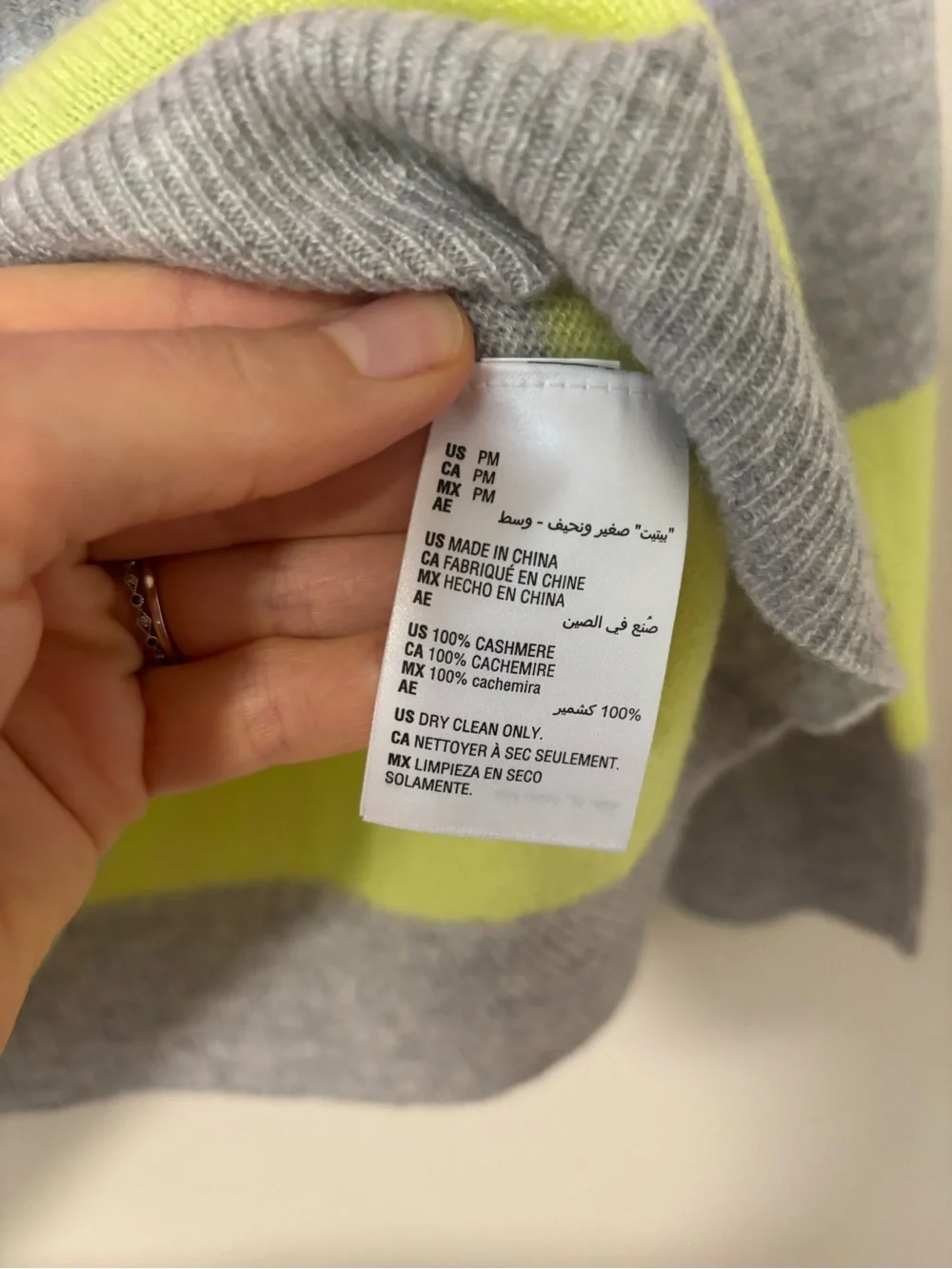 Charter Club Luxury 100% Cashmere Rainbow Striped Sweater